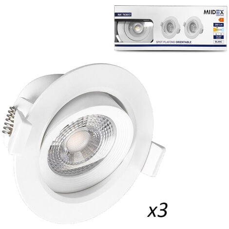 Spot LED encastrable inclinable CARAT ECO IP20 Blanc Ø90 x 44mm Ø68mm