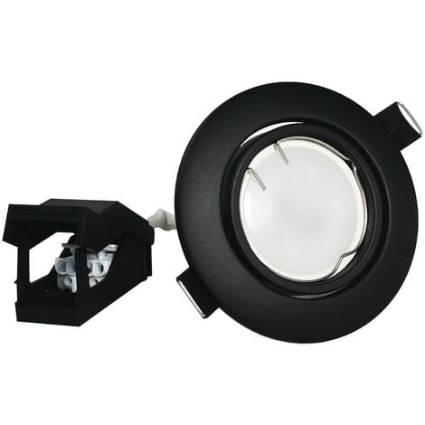 100 Downlights Empotrables Negro Mate Con GU10 LED 5W Eqv 40W Blanco