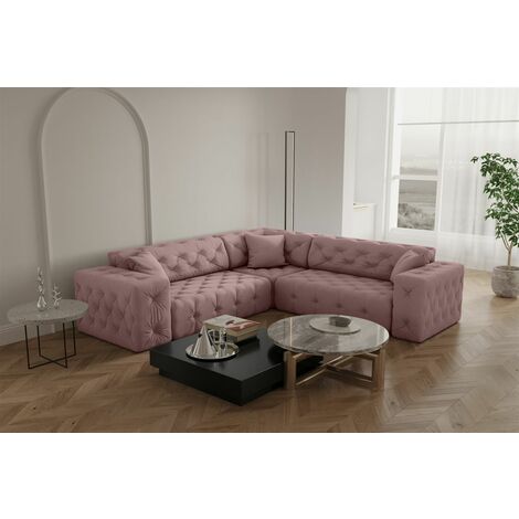 Ecksofa Designersofa Chantal In Stoff Opera Velvet Pink Seite Universal