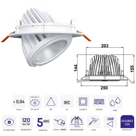 Downlight Samba Blanc W K Asled Wdlbn