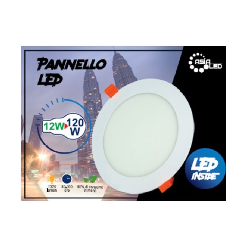 Pannello Led Slim Tondo Da Incasso W Con Trasformatore Luce Calda K