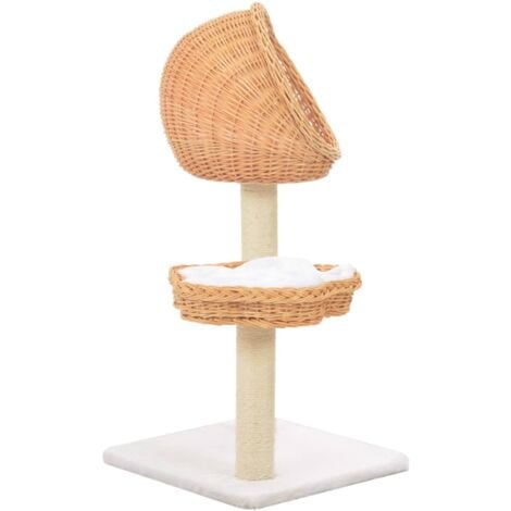 Hommoo Albero Per Gatti Con Tiragraffi In Legno Di Salice Naturale VD06875