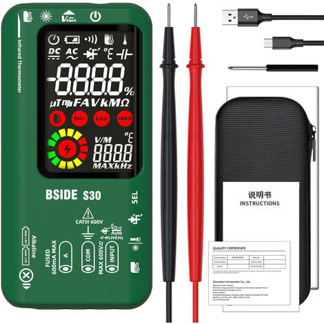 BSIDE S30 Multimetre Numerique Intelligent Temperature Infrarouge 9999