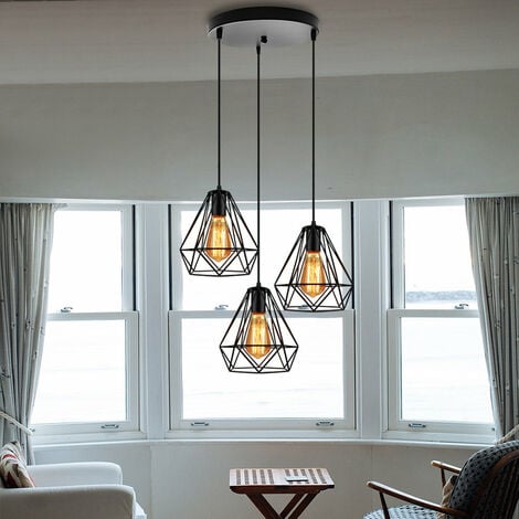 Retro Pendant Lighting Fitting Black Vintage Hanging Ceiling Light 3