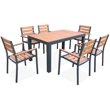 Set Complet Tables De Jardin Extensible Papillon Cm Anthracite