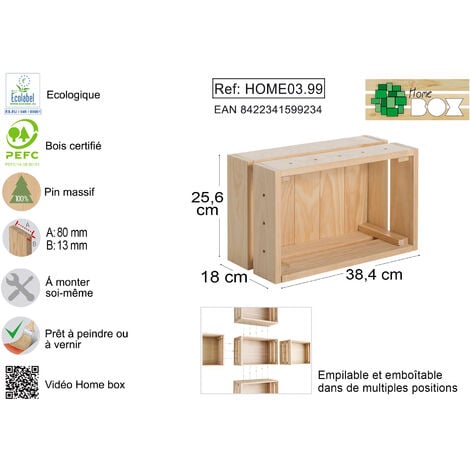 Caisse En Pin Massif Modulable Home Box Petite