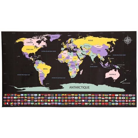 Poster Gratter Carte Du Monde