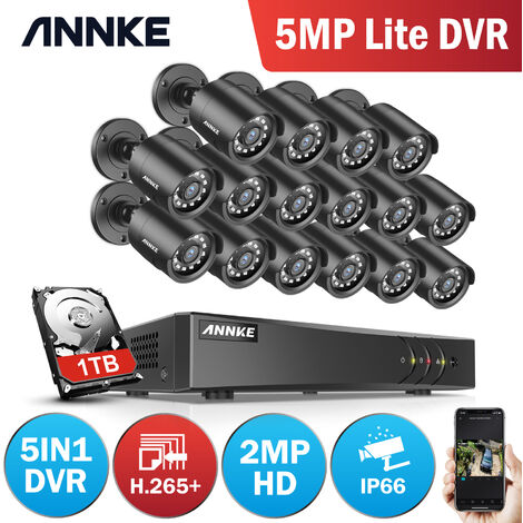 ANNKE Sistema Di Telecamere Di Sicurezza CCTV A 16 Canali 5MP 5 In 1