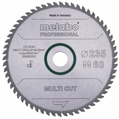 METABO LAME DE SCIE MULTI CUT PROFESSIONAL 235X30 Z60 FZ TZ 5