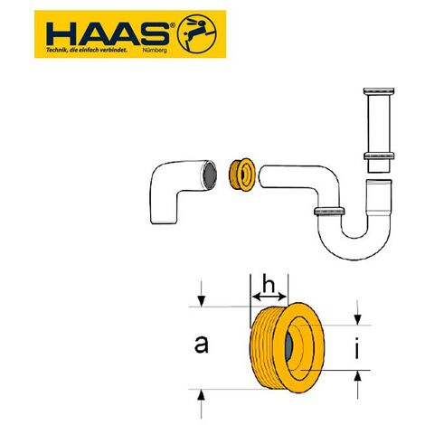 Otto Haas Gummi Nippel für Spitzende Siphon an Spitzende HT Rohr DN50 DN32