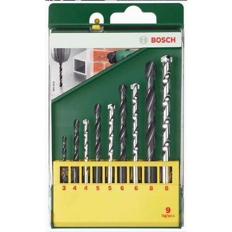 Bosch 9tlg HSS R Metallbohrer HM Steinbohrer Set 3 8mm In