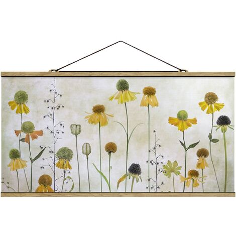 Tableau En Tissu Avec Baguettes De Suspension Delicate Helenium