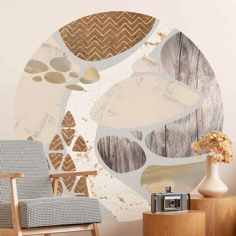 Papier peint rond autocollant Abstract Quarry Pastel Pattern Ø 50cm