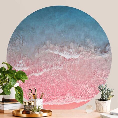 Papier Peint Rond Autocollant Ocean In Pink Cm