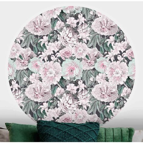 Papier Peint Rond Autocollant Nostalgic Peonies In Pastel Pink Cm