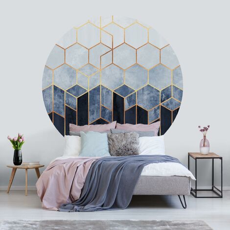 Papier Peint Rond Autocollant Elisabeth Fredriksson Golden Hexagons