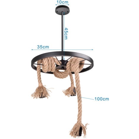 Lustre Suspension Industrielle R Tro Suspension Luminaire En Corde De