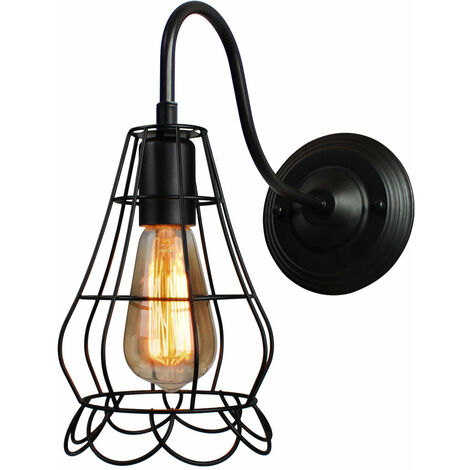 Applique Murale Industrielle Vintage Lampe Cage E Pour Bar Chambre