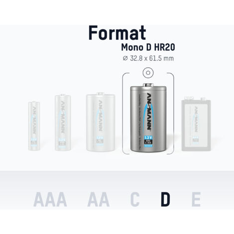 ANSMANN Akku Mono D 9300 mAh 1 2V NiMh 6 Stück