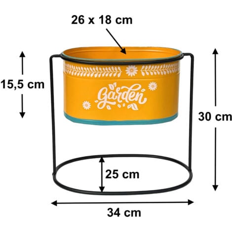 Dandibo Tabouret De Fleur Avec Pot M Tal Debout Orange Ovale Cm