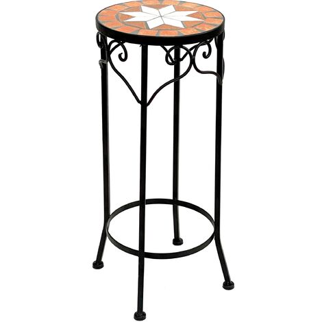 DanDiBo Tabouret à fleurs Mosaïque Rond 54 cm Porte fleurs 12011 Table