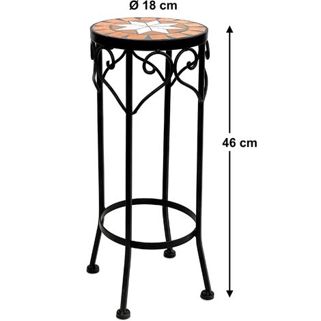 DanDiBo Tabouret à fleurs Mosaïque Rond 46 cm Porte fleurs 12011 Table