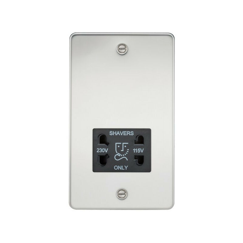 Knightsbridge Flat Plate V Dual Voltage Shaver Socket Polished