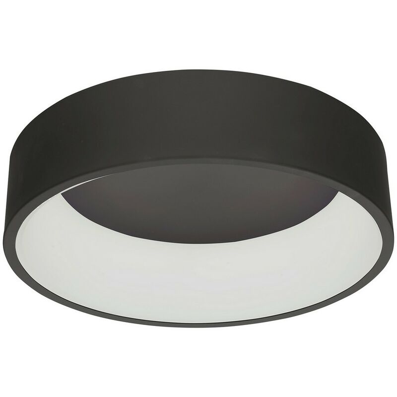 Italux Chiara Modern LED Flush Ceiling Light Black Warm White 3000K