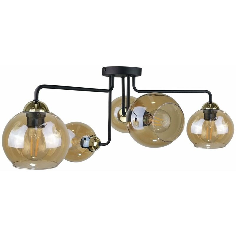 Keter Monde Multi Arm Semi Flush Ceiling Light Gold Cm X E