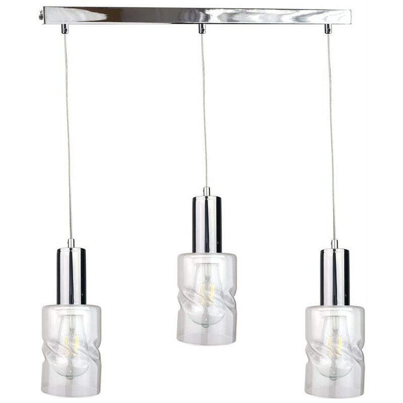 Keter Cross Bar Pendant Ceiling Light Silver Cm X E