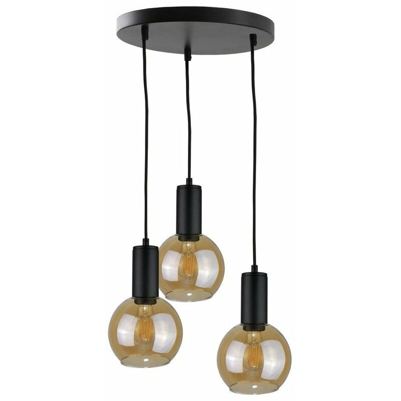 Keter Jantar Cluster Pendant Ceiling Light Black Cm X E