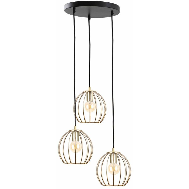 Keter Globe Cluster Pendant Ceiling Light Black Gold Cm X E