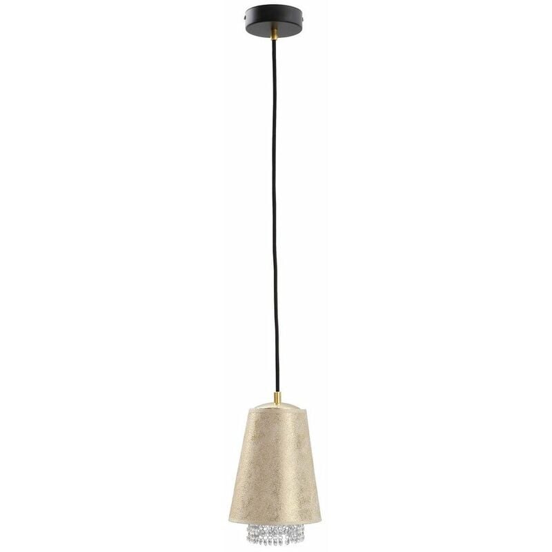 Keter Molly Dome Pendant Ceiling Light Crystal Gold Cm X E