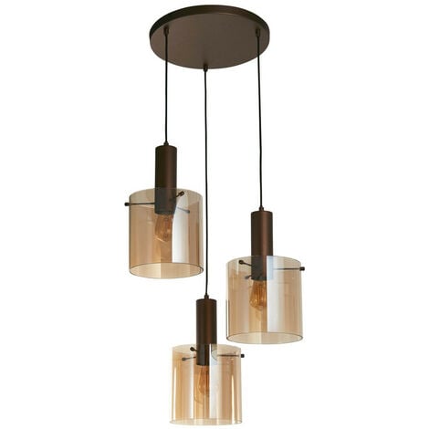 Searchlight Sweden Light Multi Drop Pendant Mocha Amber Glass