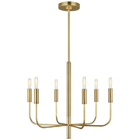 Elstead Brianna Light Multi Arm Pendant Ceiling Light Burnished Brass