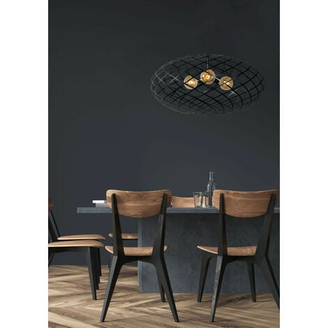 Lucide Wolfram Pendant Light Cm Xe Black