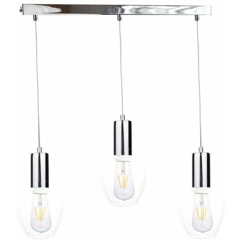 Keter Verre Bar Pendant Ceiling Light Silver Cm X E