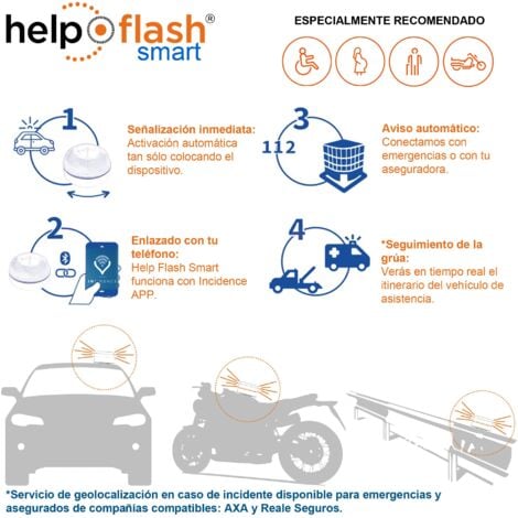 HELP FLASH Lumière d urgence AUTONOME pré signal de danger v16 et