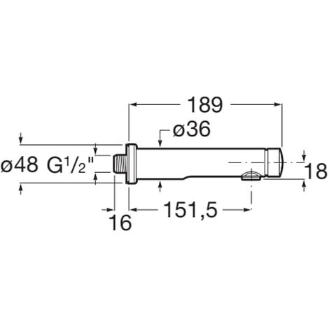 Grifo temporizado exterior para lavabo con pulsador y caño de 190 mm