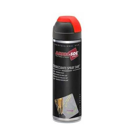 AMBRO SOL SPRAY 500 MARCADOR OBRA 360º ROJO FLUORESCENTE