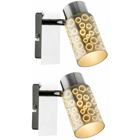 Set Di 2 Faretti Da Parete Di Design A LED Faretti Effetto 3D Lampade