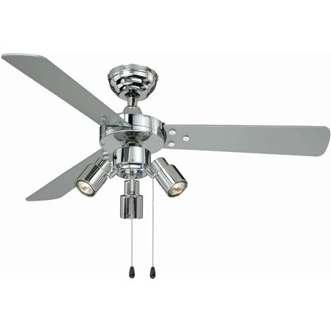 Ventilateur De Plafond Cyrus Chrome Avec Lumi Re