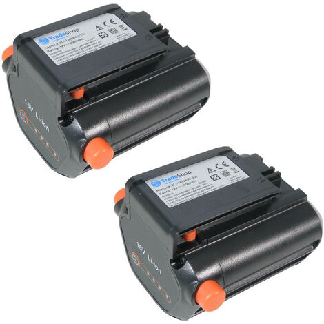 2x Trade Shop Li Ion Akku 18V 2000mAh für Gardena 881 9824 9839