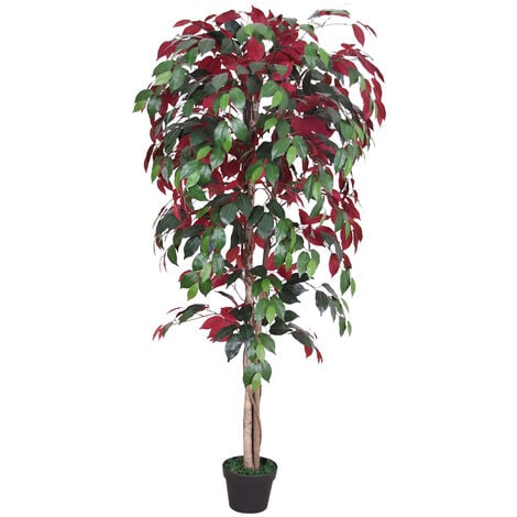 Rouge Ficus Benjamina Plante Arbre Artificielle Artificiel Cm Decovego