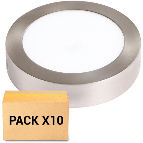 Pack X Plafonniers Led W K Rond Nickel