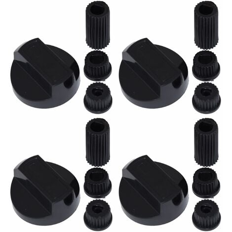 4 X Creda Universal Cooker Oven Grill Control Knob And Adaptors Black