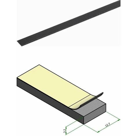 Joint mousse caoutchouc profilé autocollant rectangulaire 12 7mm x 3