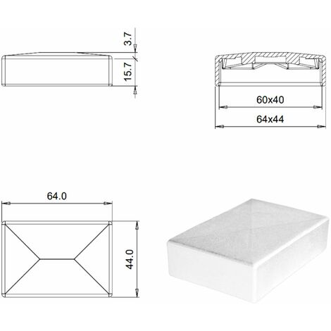 10x Embout De Tube Rectangulaire Enveloppant En PELD Bouchon Capuchon