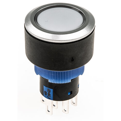 Bouton Poussoir Momentan Lumineux Led Bleu A A Transparent