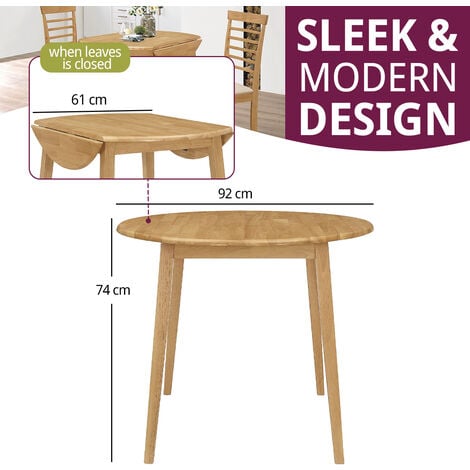 Hallowood Furniture Ledbury Small Drop Leaf Dining Table Round Dining